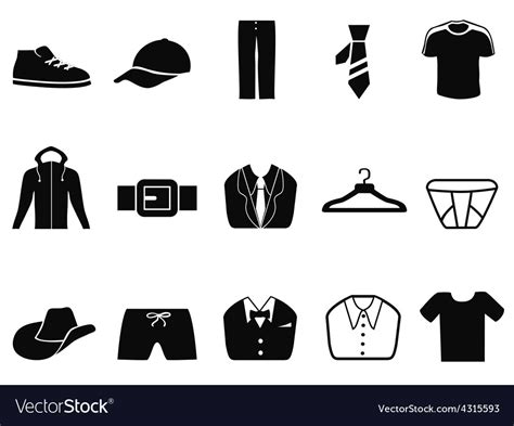 Black Men Fashion Icons Set Royalty Free Vector Image