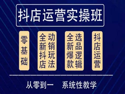 抖音小店系统运营实操课（从零到一系统性教学，抖店日出千单保姆级讲解） 蓝鸟号