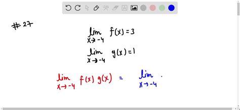 SOLVED In Exercises 27 30 Evaluate The Limit Assuming That Limx 4 F