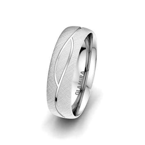 Buy 14k White Gold Men's Wedding Ring Bright Set 6 mm | GLAMIRA.co.uk