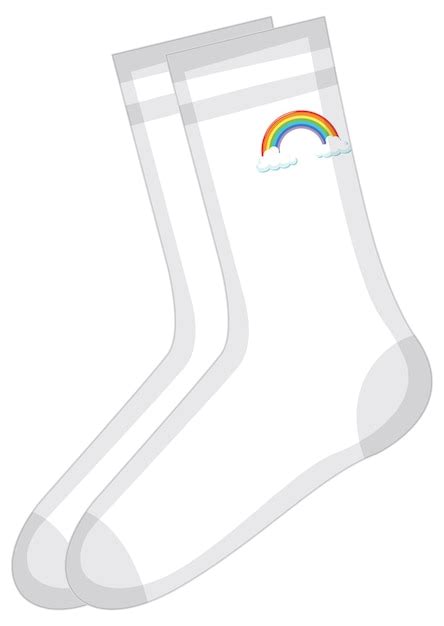 Free Vector White Socks With Rainbow Pattern