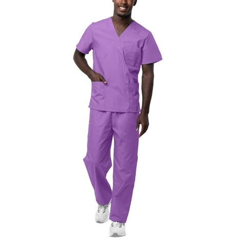 Sivvan Unisex Classic Scrub Set V Neck Topdrawstring Pants Available In 15 Solid Colors