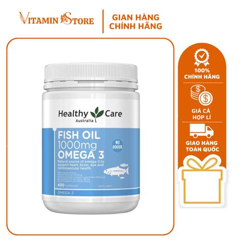 Viên Uống Dầu Cá Healthy Care Fish Oil 1000mg Omega 3 Của Úc Lọ 400