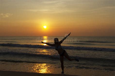 Woman Body Big With Bikini And Sunrise On Beach Stock Image Image Of Water Vacation 295550113