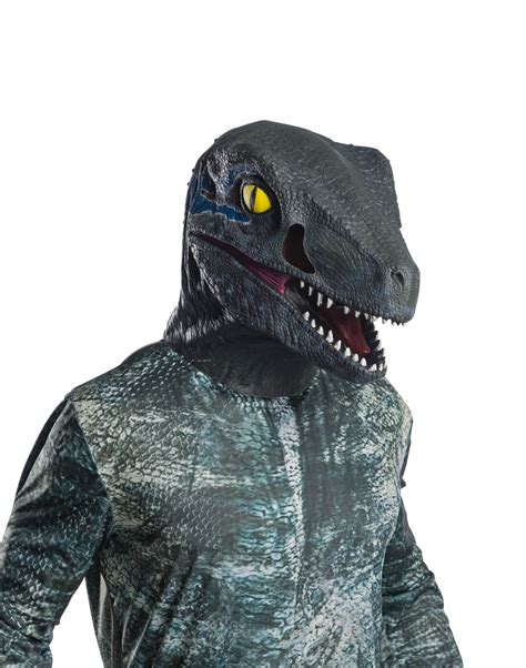 Jurassic World 2 Adult Deluxe Velociraptor Blue Mask Costume Zoo