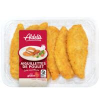 Aiguillettes de poulet panées préfrites ALDELIS la barquette de 400g