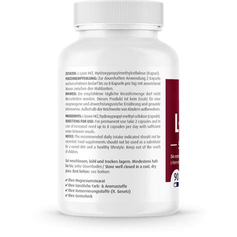 L Lisina 500 Mg 90 Capsule ZeinPharma VitalAbo Shop Online Italia