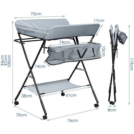 Hengda Fasciatoio Pieghevole Portatile Bagnetto Cambio Pannolini Per