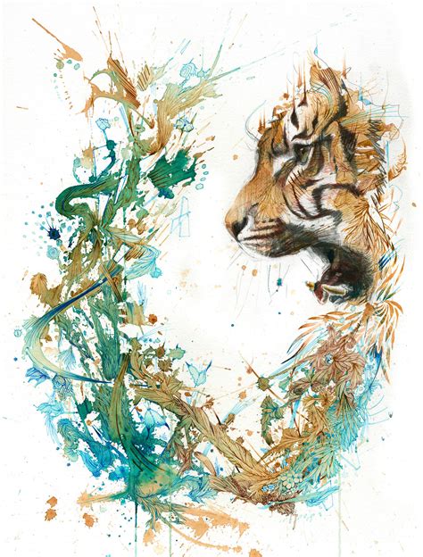 The Tiger Encounter Painted In Ink And Tea By Carnegriff On Deviantart