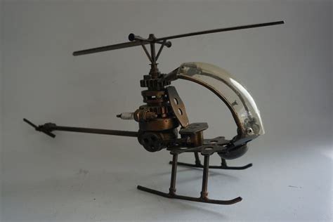 Handmade Metal Helicopter Miniature Helicopter Metal Art Etsy