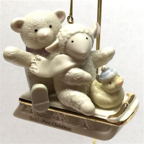 Lenox Babys First Christmas Little Sledding Pals Ornament 2006