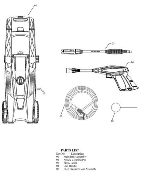 Earthwise Electric Power Washer Pw Replacement Parts Breakdowns