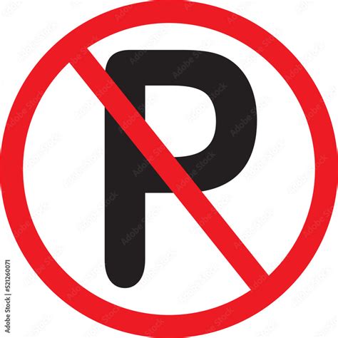 No Parking Symbol Vector Stock Vector Adobe Stock