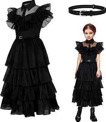 Qjwdb Mercoled Addams Costume Vestito Bambina Cosplay Addams Abiti