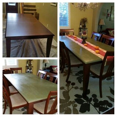 Dining Table Painted With Annie Sloan Chalk Paint In Olive Lightly