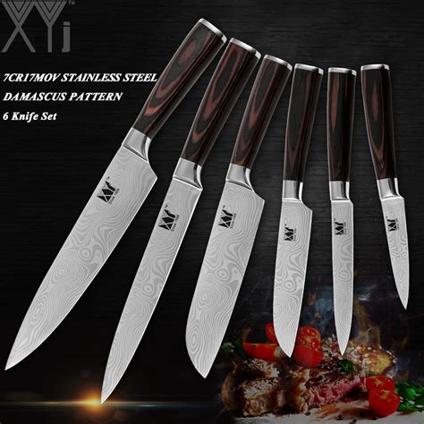 Xyj Freshly Stoned Pcs Sets Kitchen Knives Set Stainless Steel Paring