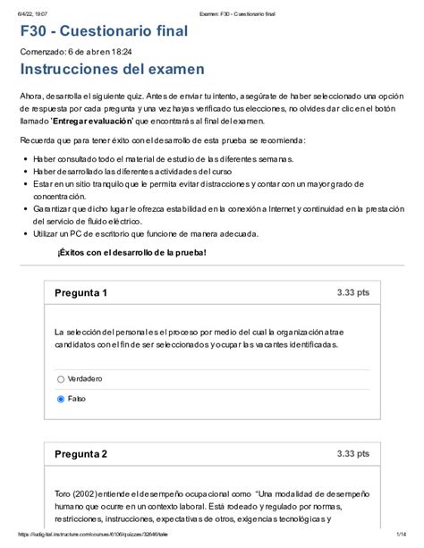 Examen F Cuestionario Final Pdfcoffee