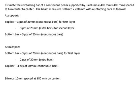 Answered Estimate The Reinforcing Bar Of A Bartleby