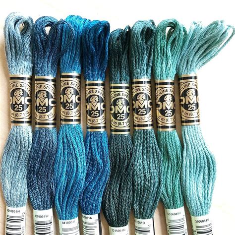 Blue Color Palette Dmc Embroidery Threads Floss Blue Colour Palette