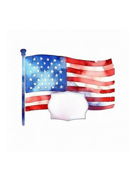 Premium Ai Image Flag Of America Handdrawn Watercolor On White Background