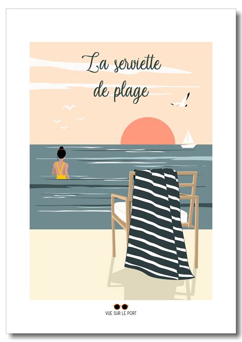 Affiche La Serviette De Plage Affichesaffiches Bord De Mer