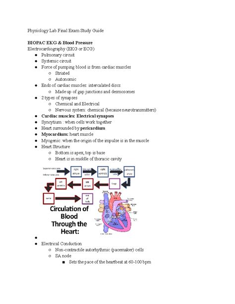 Final Exam Study Guide Physiology Lab Final Exam Study Guide Biopac