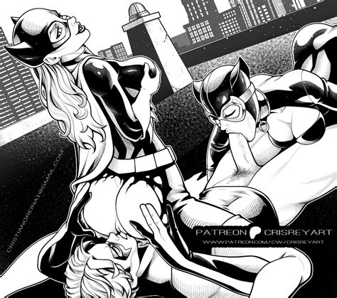 Catwoman Nightwin And Batgirl By Crisreyart Hentai Foundry