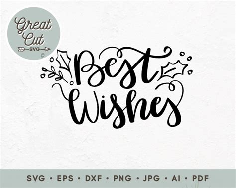 Best Wishes Svg Branches Svg Holidays Svg Christmas Svg Hand