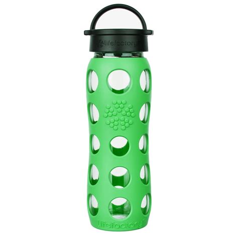 Lifefactory Glass Water Bottle With Classic Cap And Silicone Sleeve