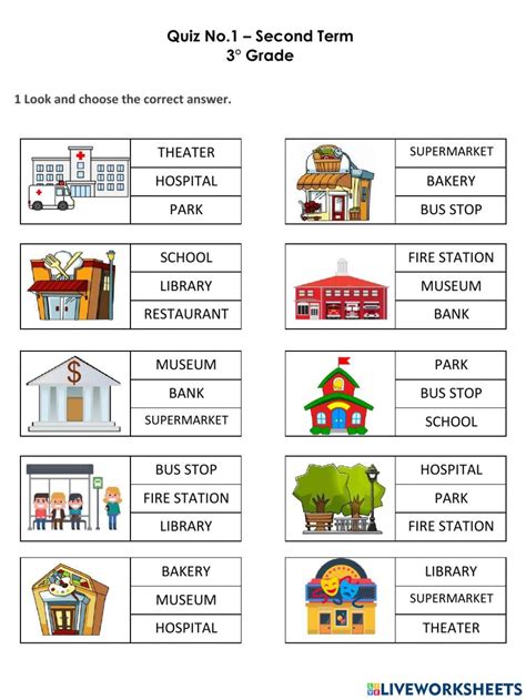 2206980 3° Quiz No1 Prepositions Of Places And