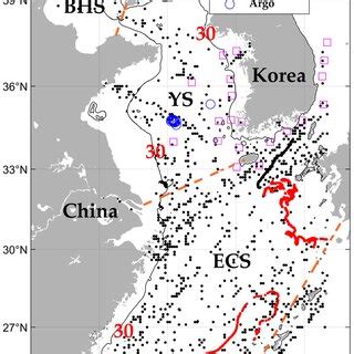 Map Of The Bohaiyelloweast China Sea Region Points In The Figure Are