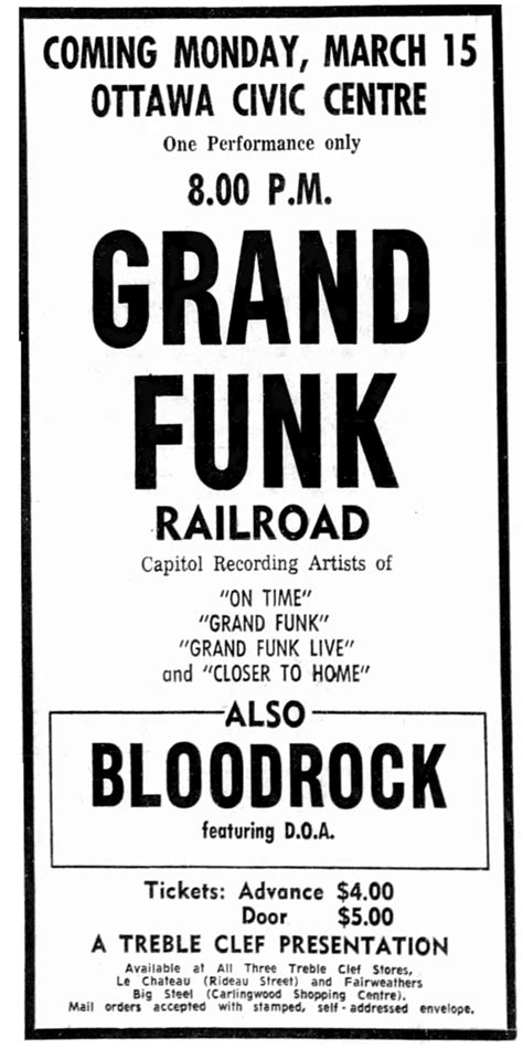 Grand Funk Railroad Concert Tour History Updated For Concert