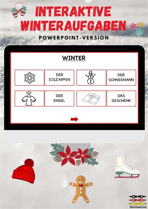 Vier Aufgaben Zum Thema Winter Als Interaktive Powerpoint Version F R