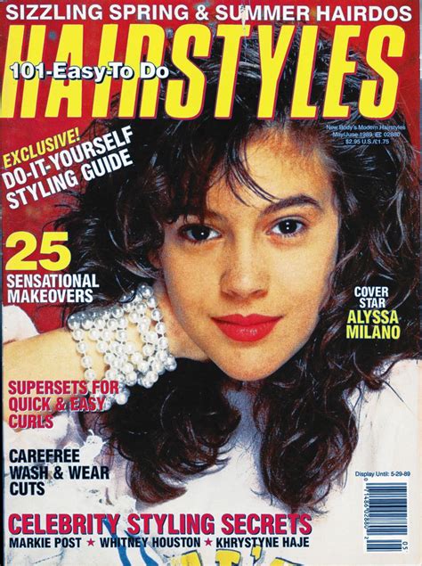 Alyssa Milano On Cover Of Hairstyles Magazine May June 1989 Issue