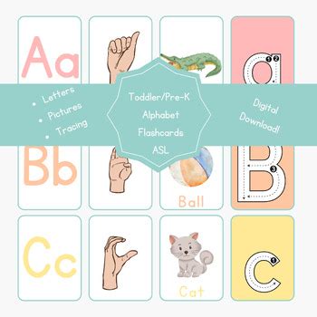 ASL Alphabet Flashcards by Tiffany Baxter | TPT