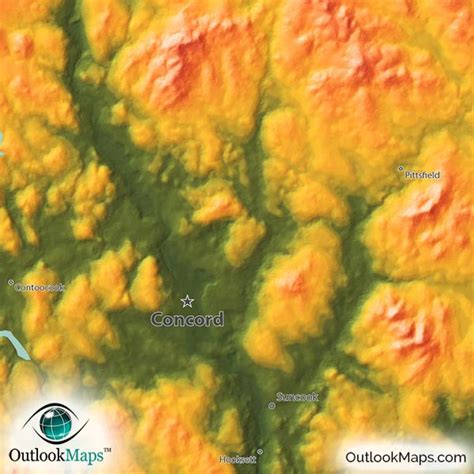 New Hampshire Topography Map | Physical Terrain & Mountains