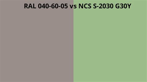 Ral 040 60 05 Vs Ncs S 2030 G30y Ral Colour Chart Uk