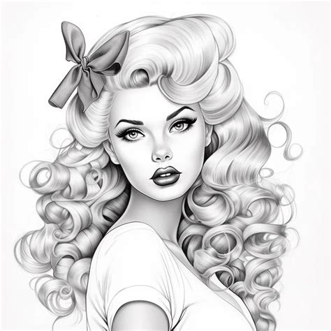 Free Coloring Page Of Pin Up Girls For Adults Printable Coloring Sheets In 2024 Free Coloring