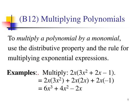 Multiplying Polynomials Examples