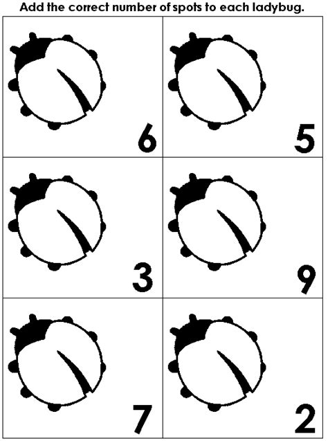 Counting Ladybug Worksheet