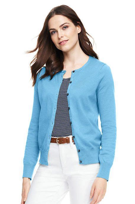 Cotton Cardigan Sweater Blue Cardigan Blue Sweaters Lands End Women