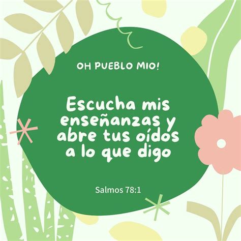 A Green Circle With The Words Escucha Miss Ensenas Y Abre Tus Dios Alo