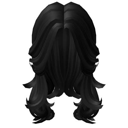 Blueberry Long Wavy Middle Part Hair Black Roblox