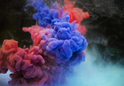 Free Stock Photo of An abstract smokey pattern of red and blue ink ...