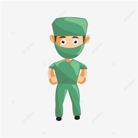 Standing Healthcare Mascot In Nurse Character Attire At The Hospital