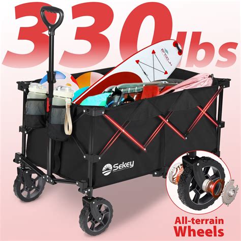 Sekey Collapsible Wagon Cart With Lbs Weight Capacity L Foldable