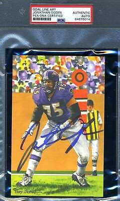 Jonathan Ogden Psa Dna Slabbed Signed Goal Line Art Card Autograph Glac