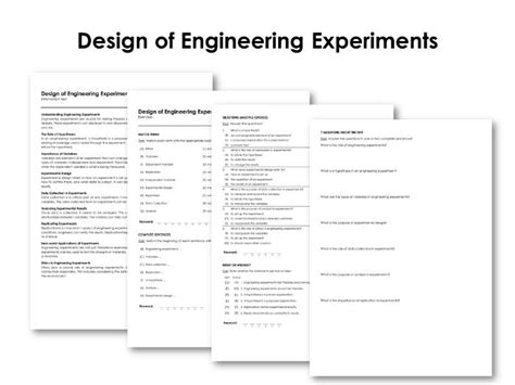 Design Of Engineering Experiments Teaching Resources