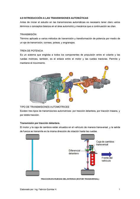 4 Transmisiones Automáticas Elementos 4 IntroducciÓn A Las