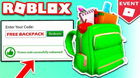 Promocodes How To Get The Fully Loaded Backpack Roblox August